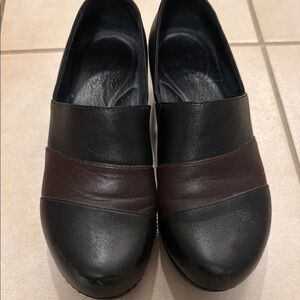 Dansko Women’s Black and Brown Slip-On Shoes
